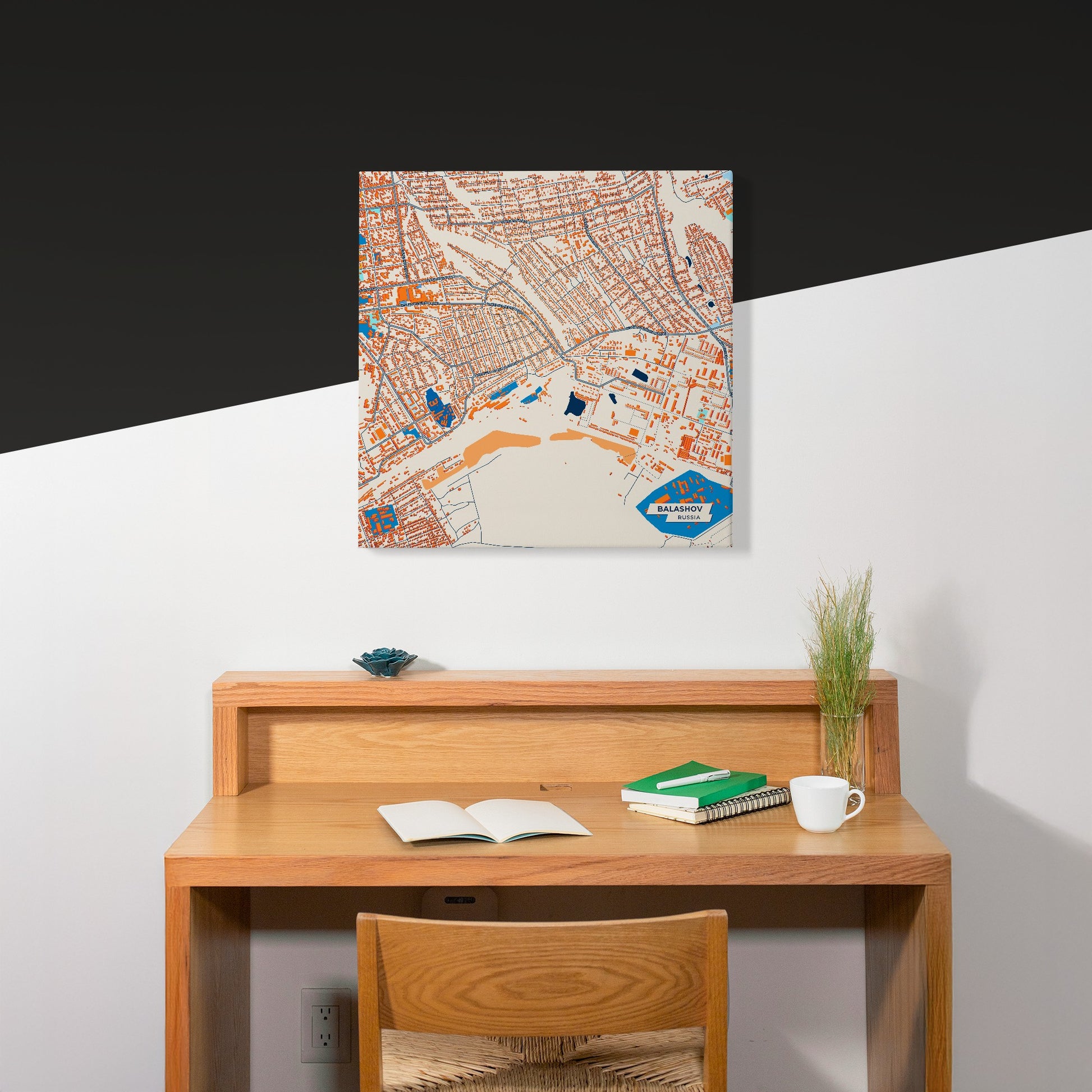 Балашов Russia Colorful City Map Canvas Print Scene