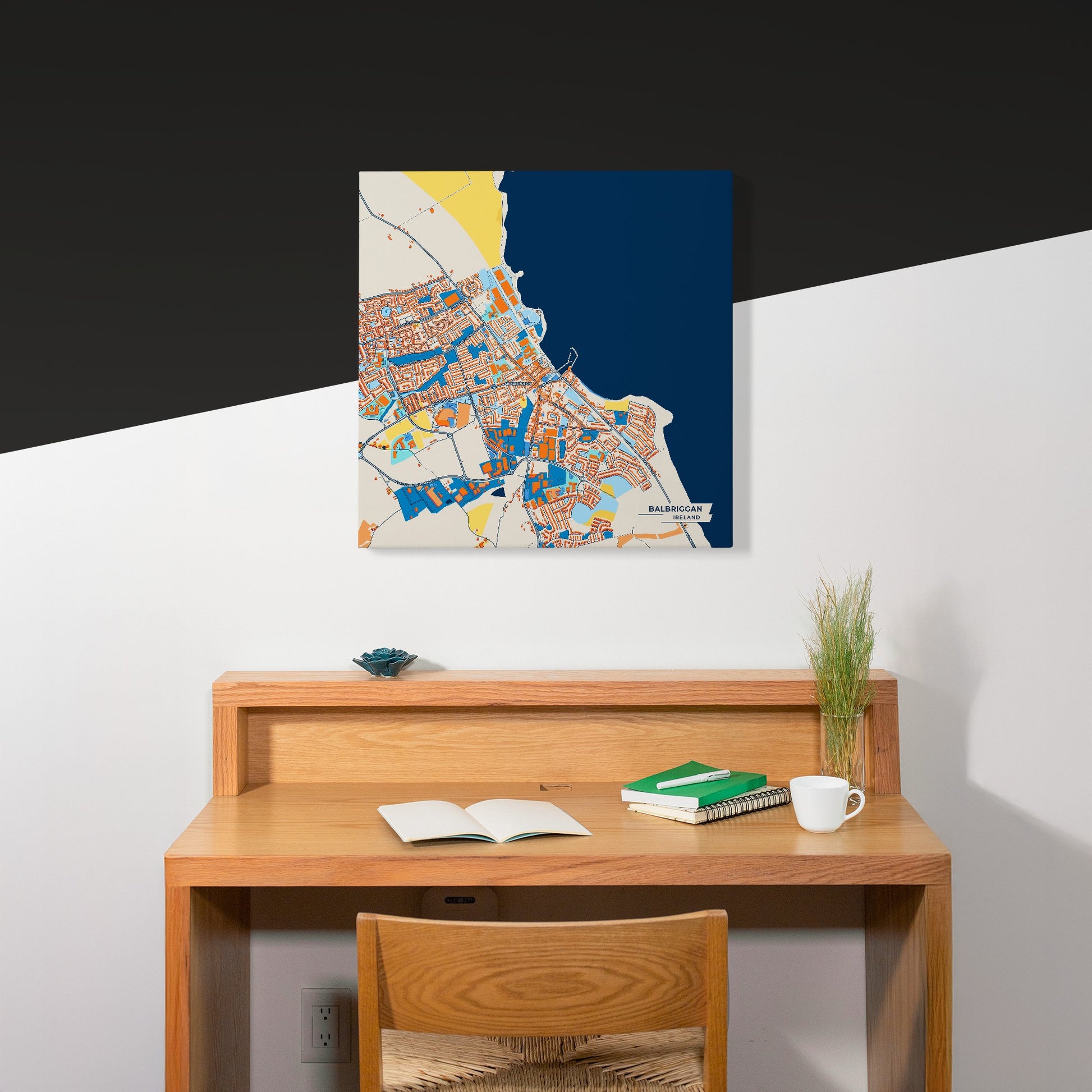 Balbriggan Ireland Colorful City Map Canvas Print Scene