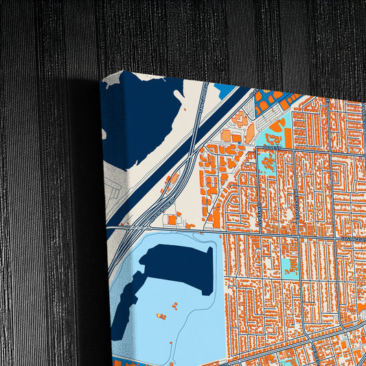 Baldwin Park California Colorful City Map Canvas Print Detail