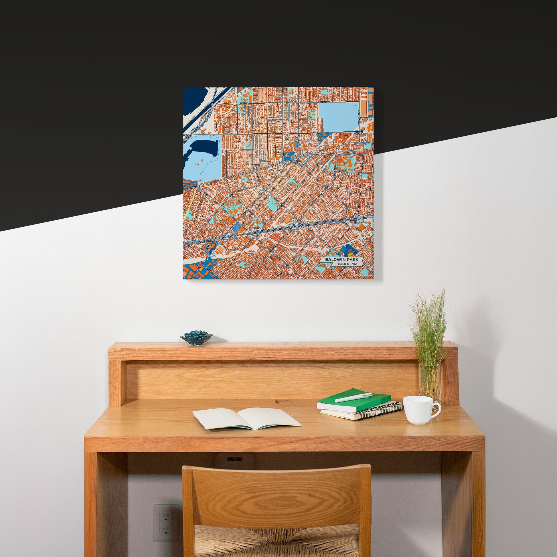 Baldwin Park California Colorful City Map Canvas Print Scene