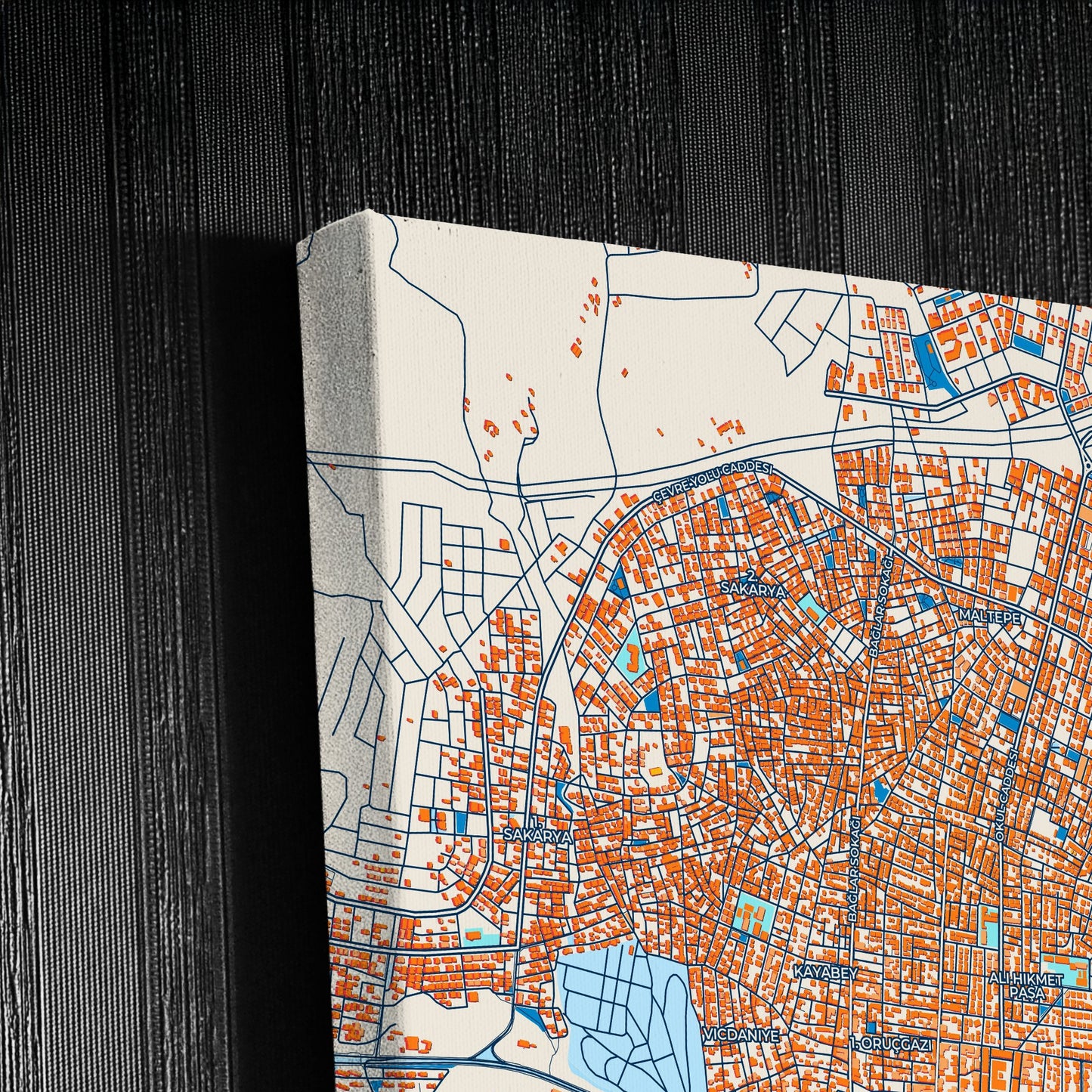 Balikesi̇r Turkey Colorful City Map Canvas Print Detail