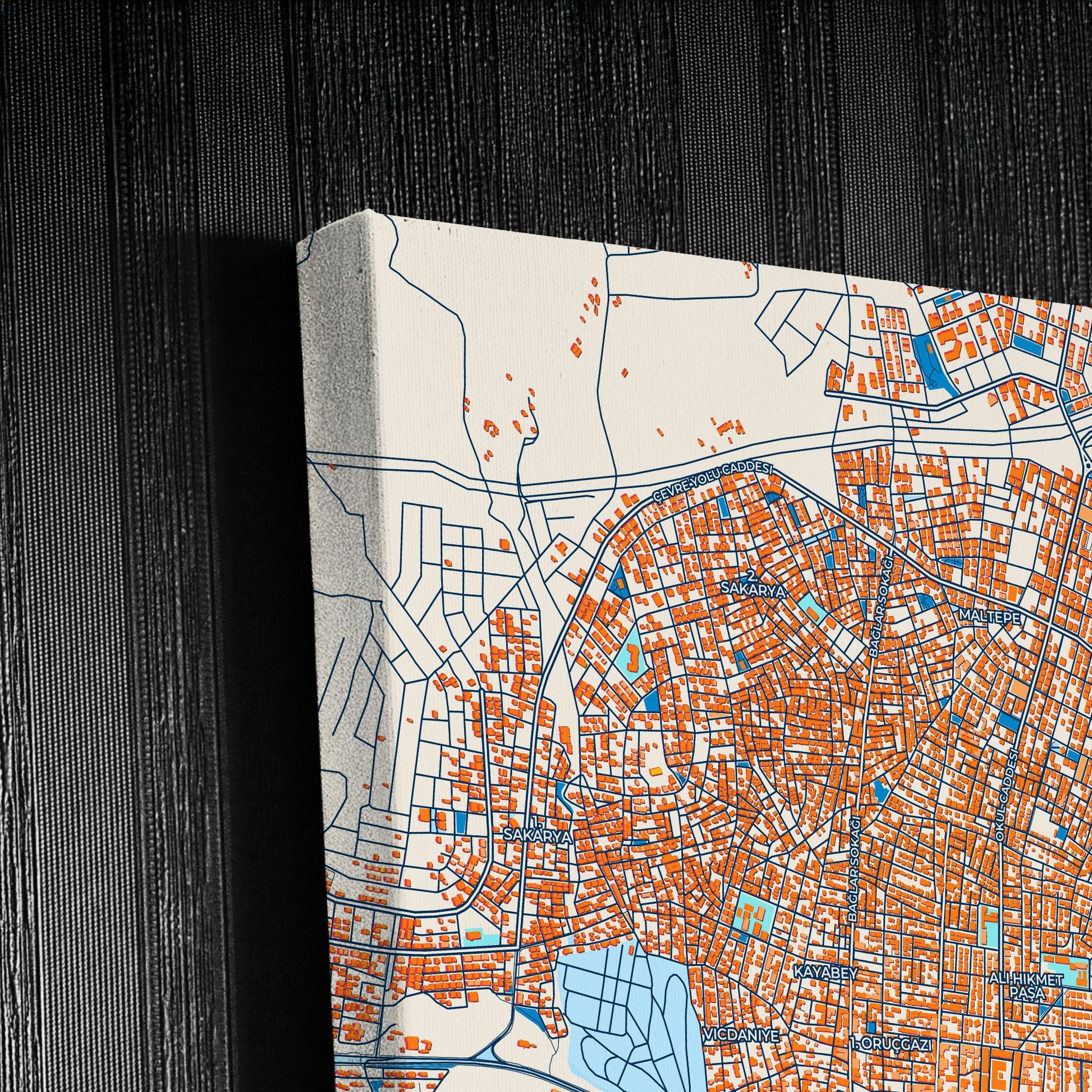 Balikesi̇r Turkey Colorful City Map Canvas Print Detail