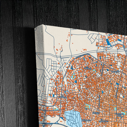 Balikesi̇r Turkey Colorful City Map Canvas Print Detail