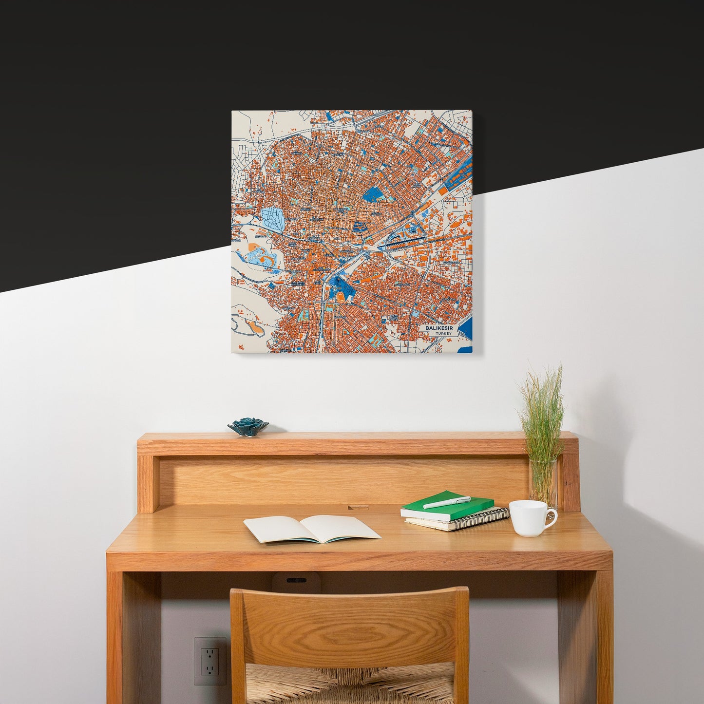 Balikesi̇r Turkey Colorful City Map Canvas Print Scene