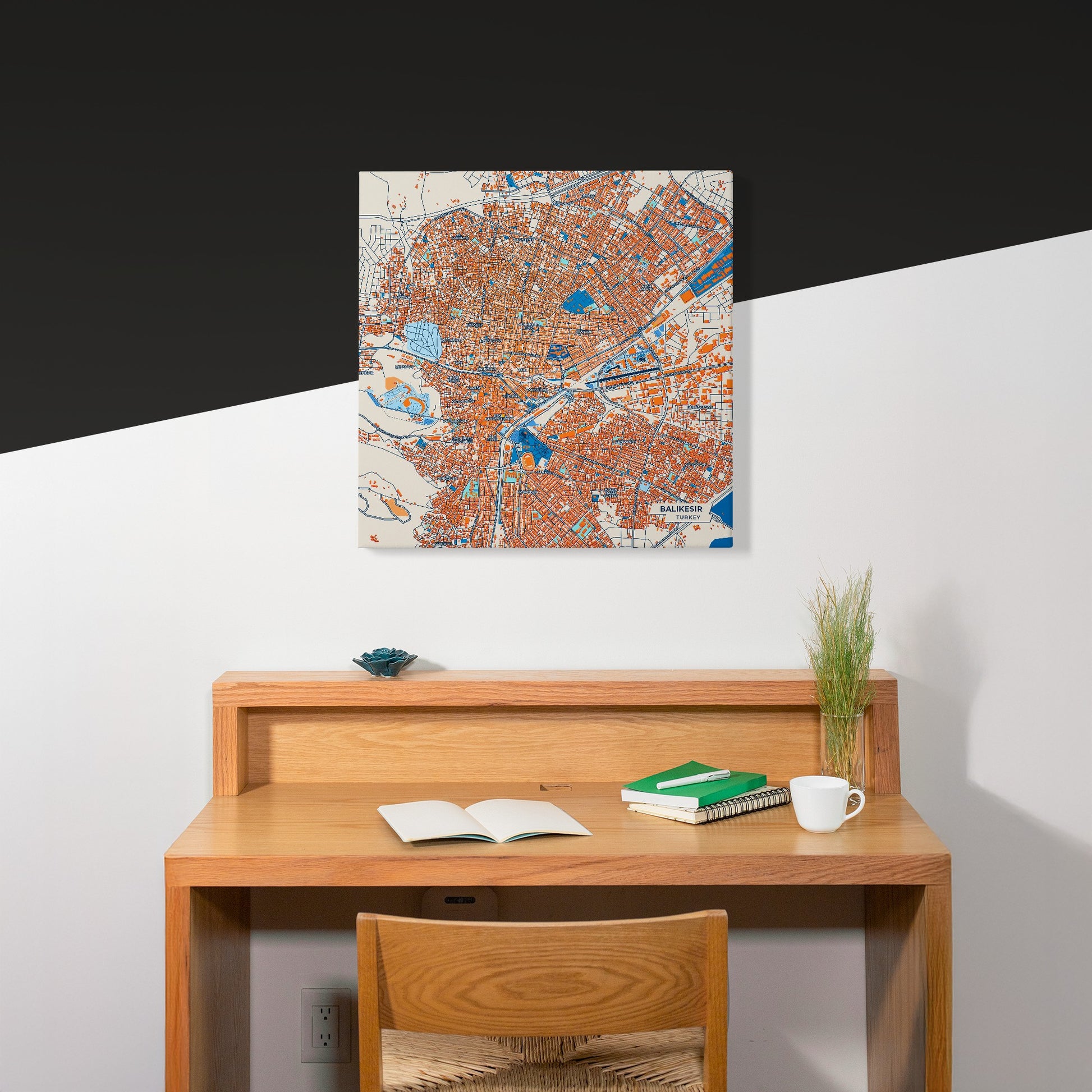 Balikesi̇r Turkey Colorful City Map Canvas Print Scene