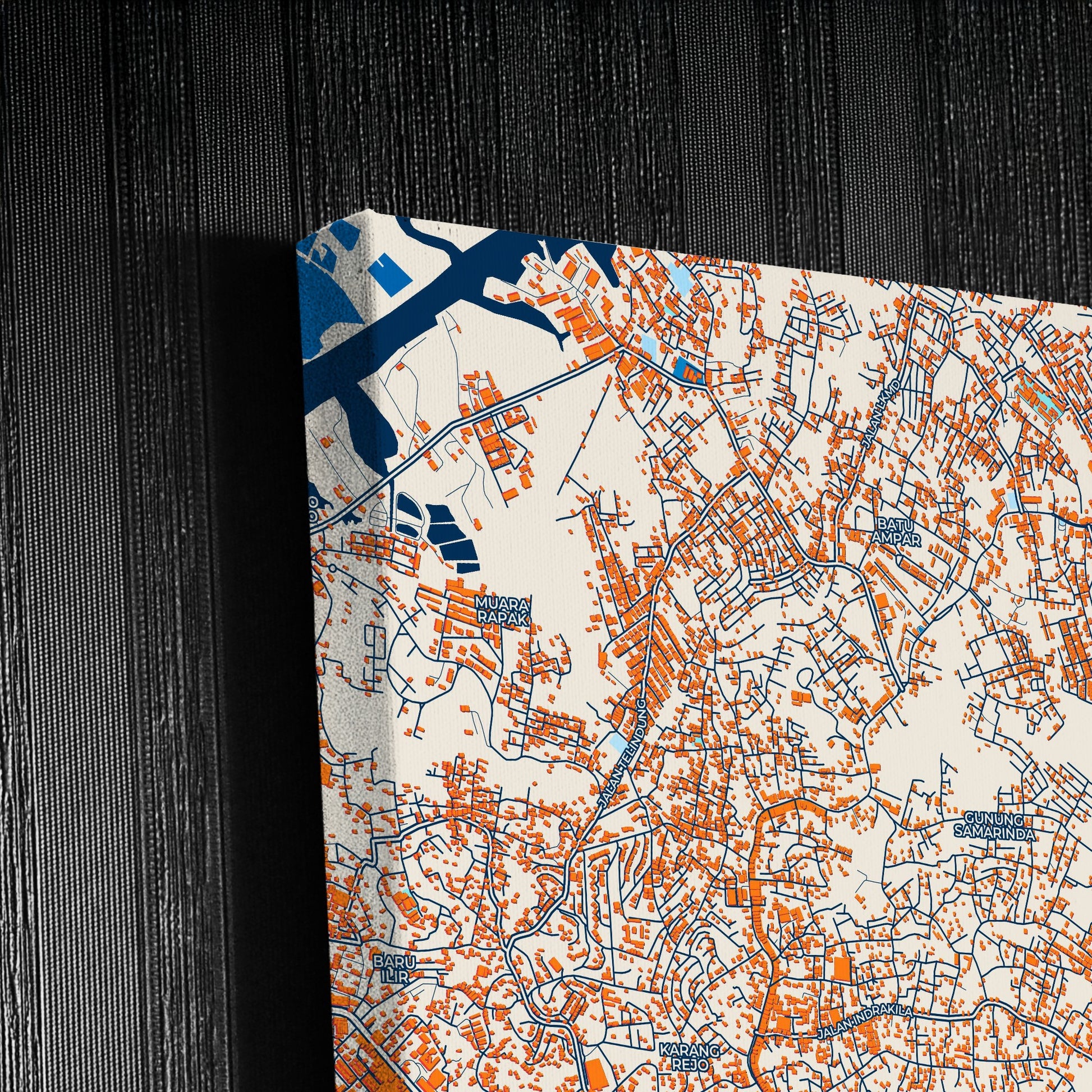 Balikpapan Indonesia Colorful City Map Canvas Print Detail