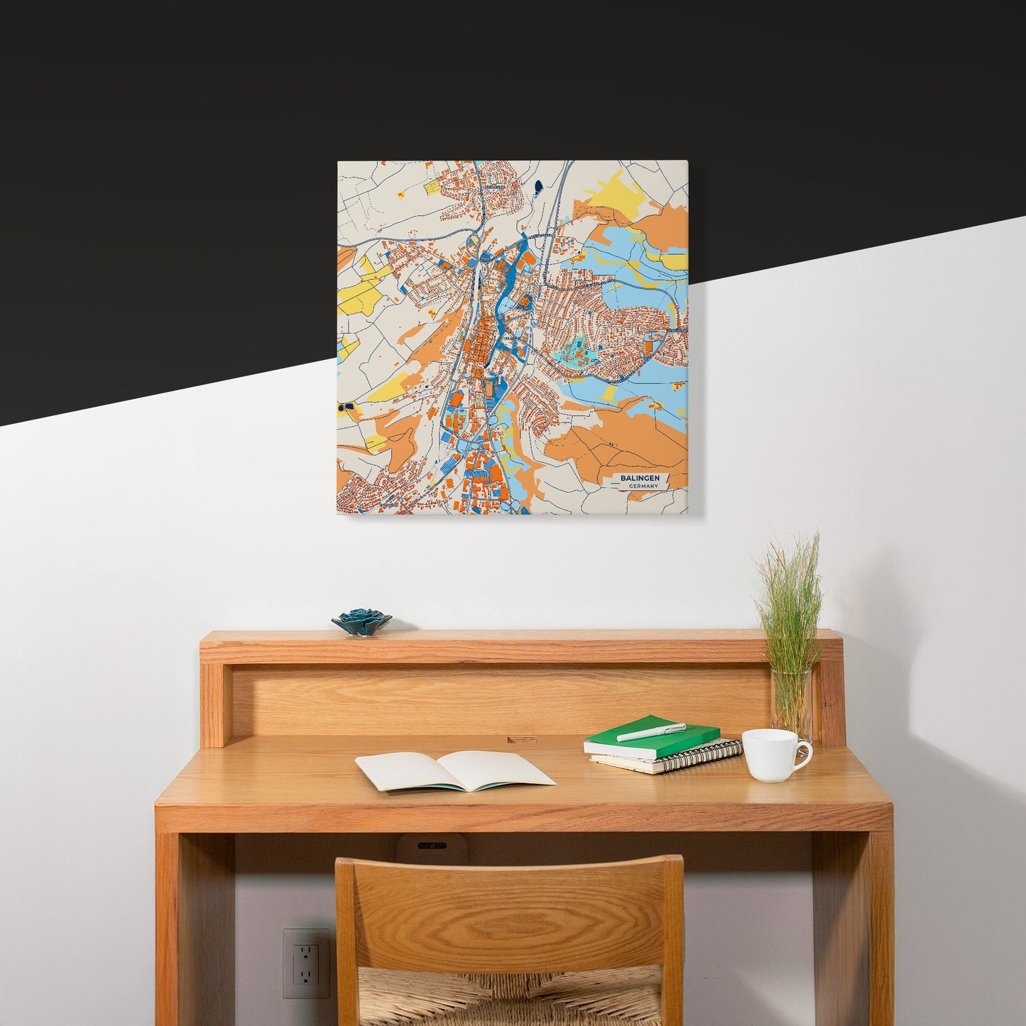 Balingen Germany Colorful City Map Canvas Print Scene