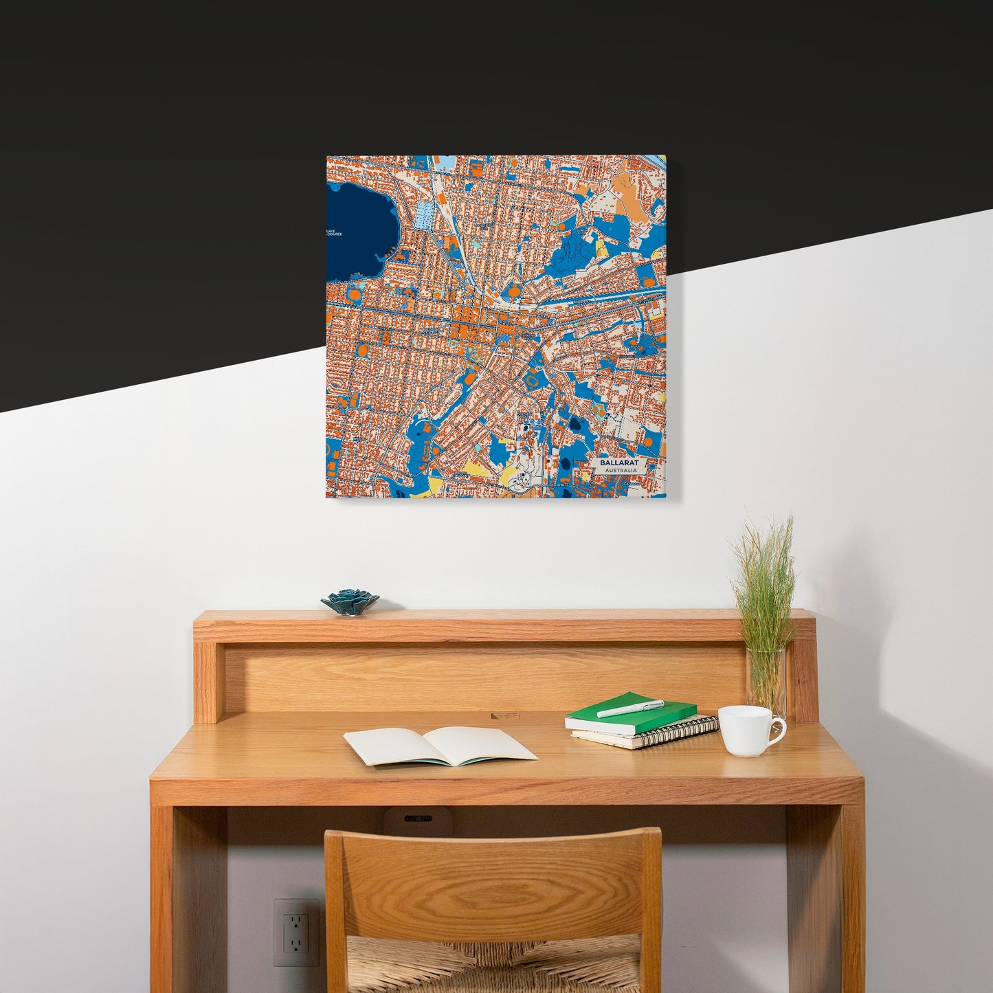 Ballarat Australia Colorful City Map Canvas Print Scene
