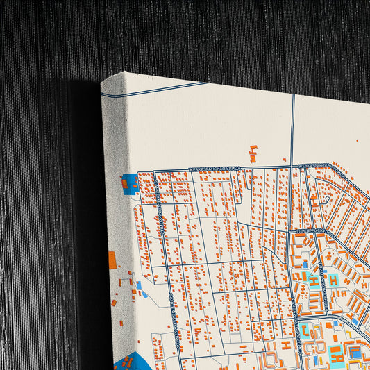 Balqash Kazakhstan Colorful City Map Canvas Print Detail
