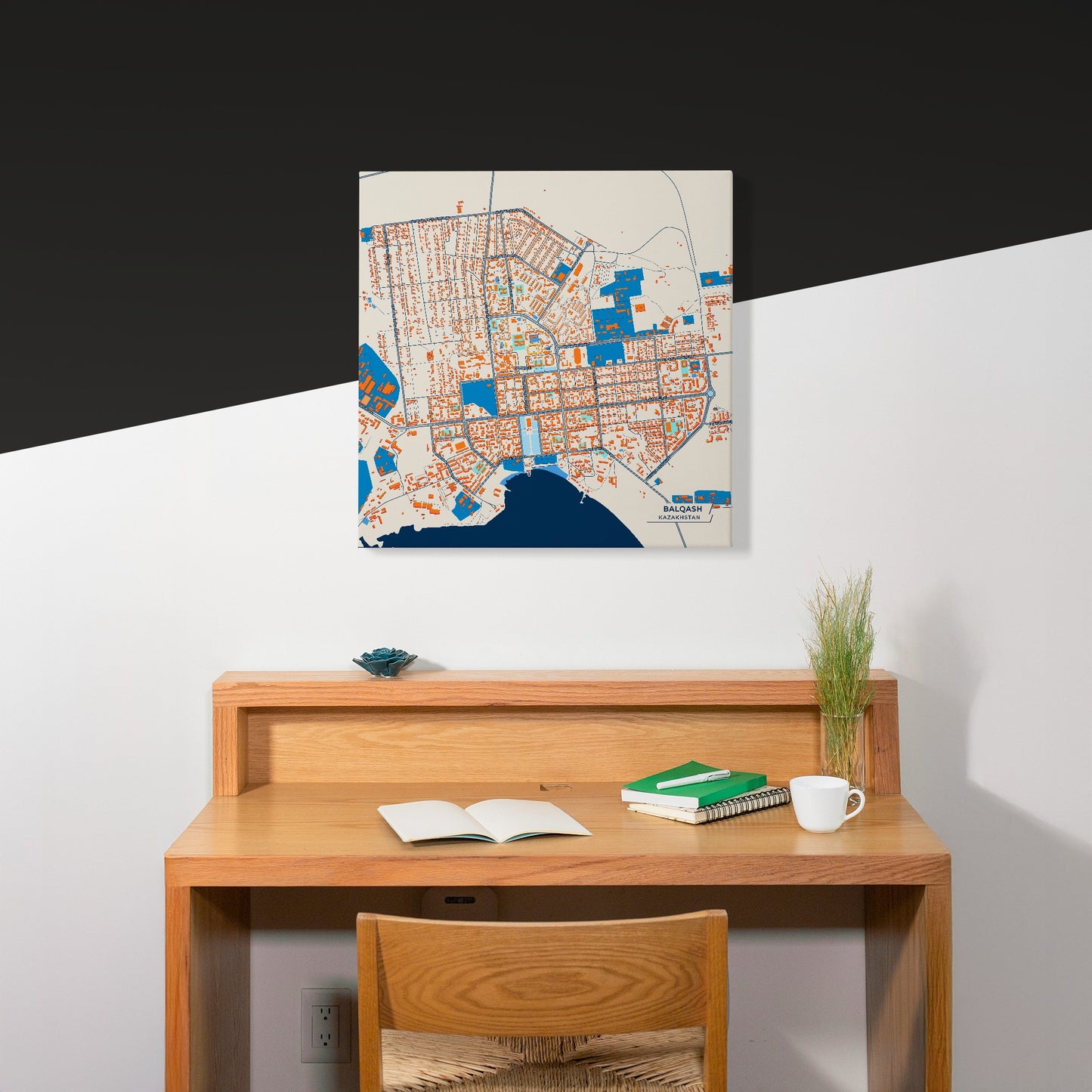 Balqash Kazakhstan Colorful City Map Canvas Print Scene