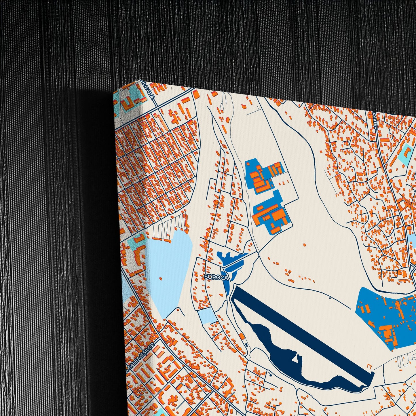 Bălți Moldova Colorful City Map Canvas Print Detail