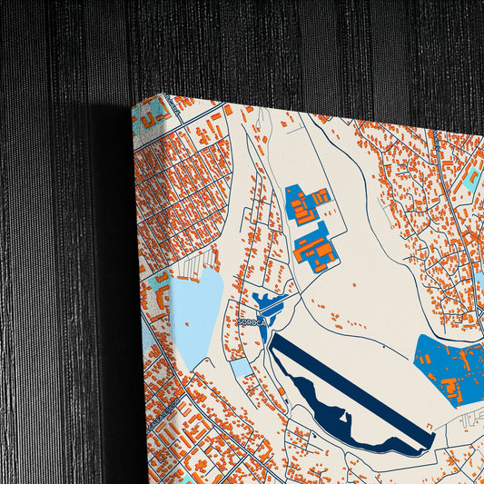 Bălți Moldova Colorful City Map Canvas Print Detail