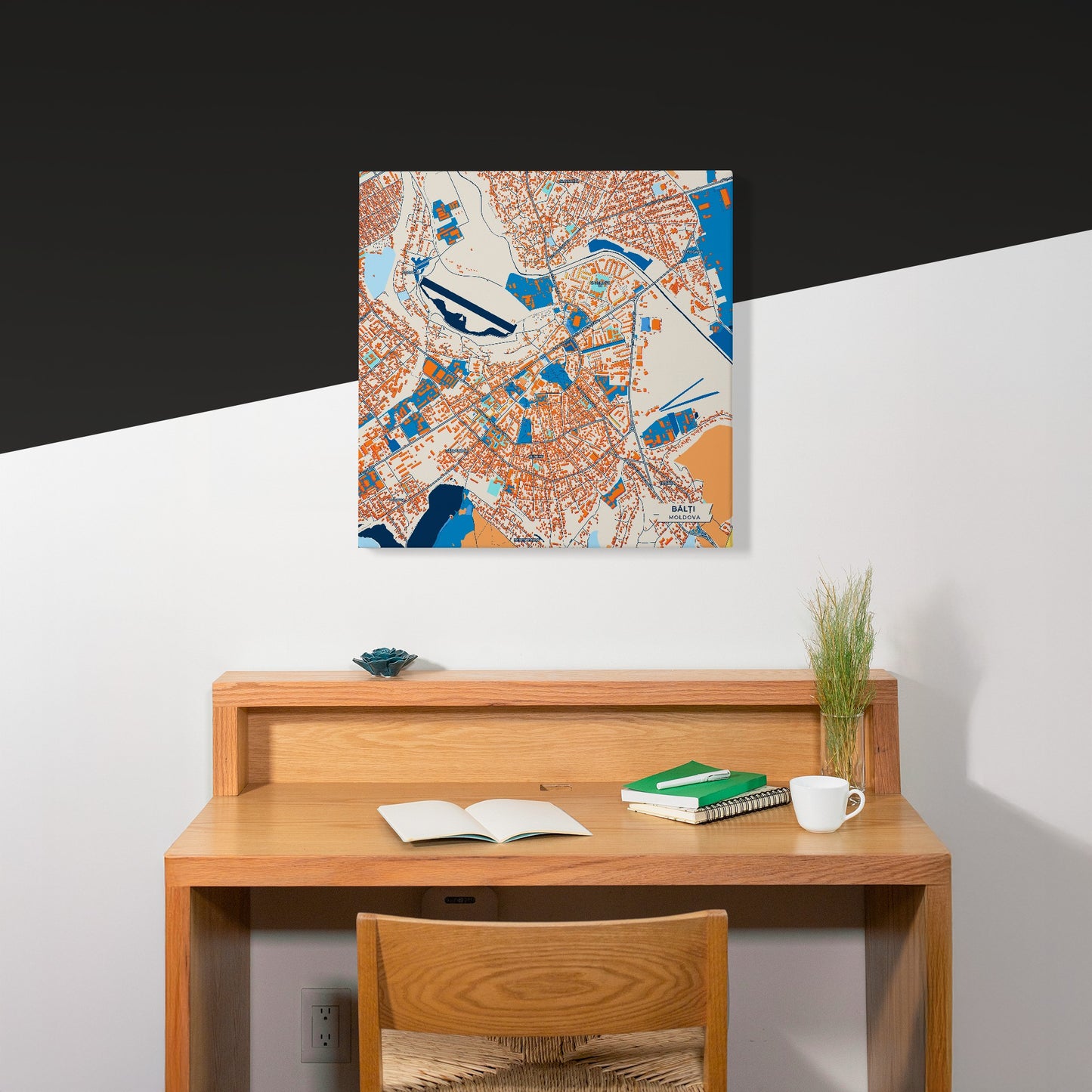 Bălți Moldova Colorful City Map Canvas Print Scene