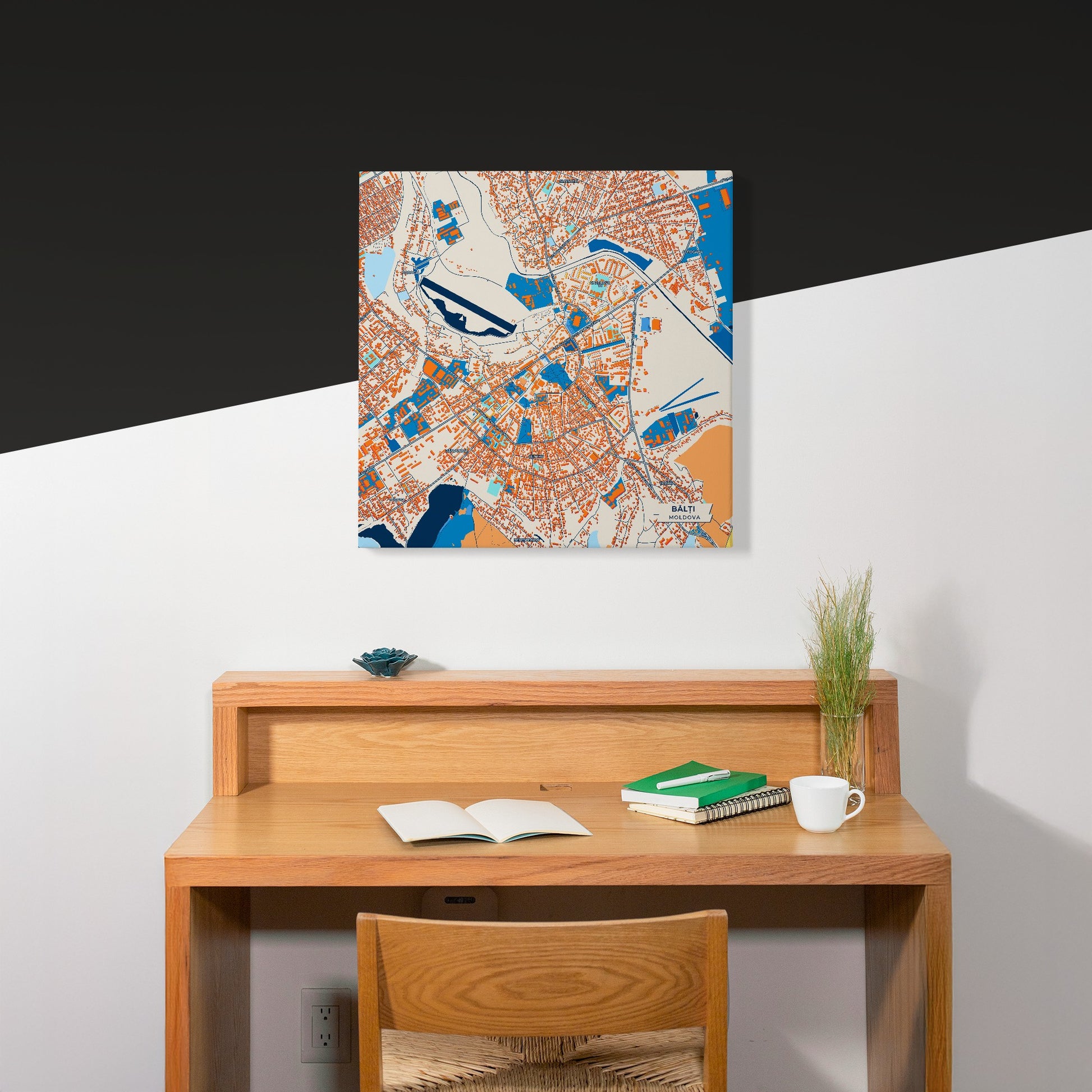 Bălți Moldova Colorful City Map Canvas Print Scene