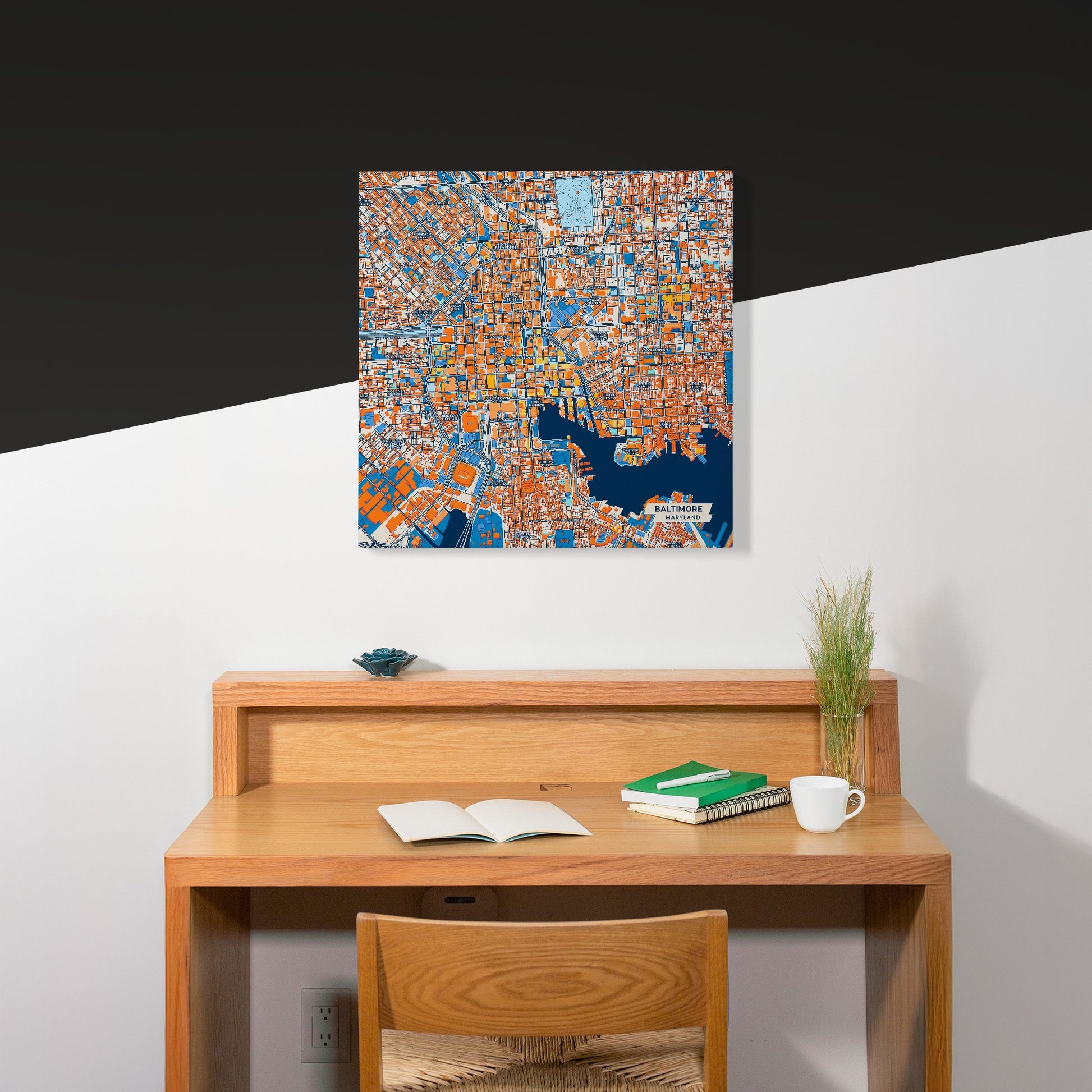Baltimore Maryland Colorful City Map Canvas Print Scene