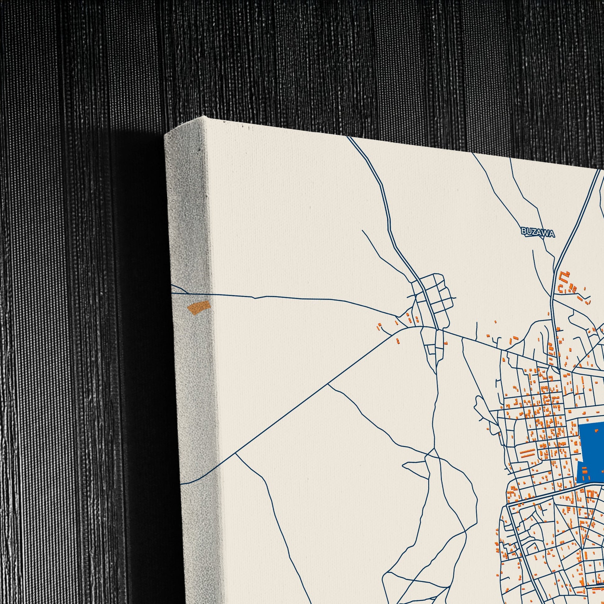Bama Nigeria Colorful City Map Canvas Print Detail