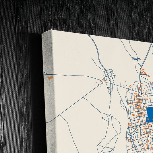 Bama Nigeria Colorful City Map Canvas Print Detail