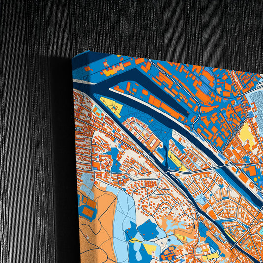 Bamberg Germany Colorful City Map Canvas Print Detail