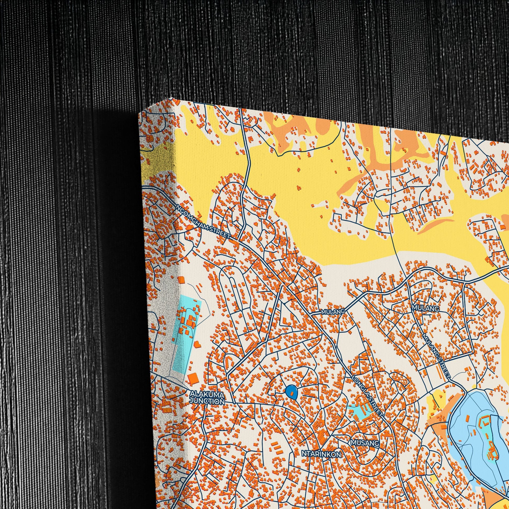 Bamenda Cameroon Colorful City Map Canvas Print Detail