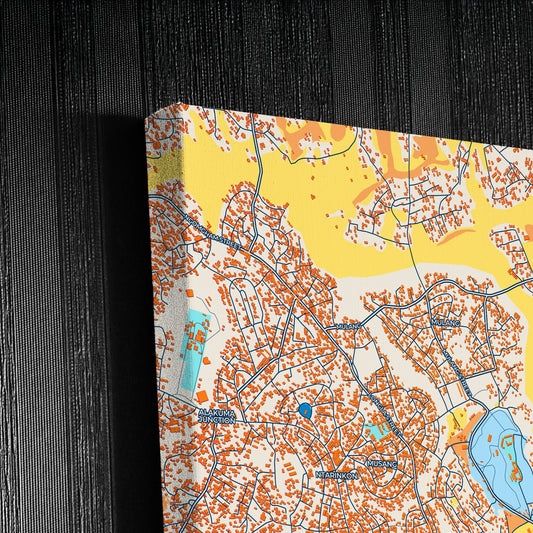 Bamenda Cameroon Colorful City Map Canvas Print Detail