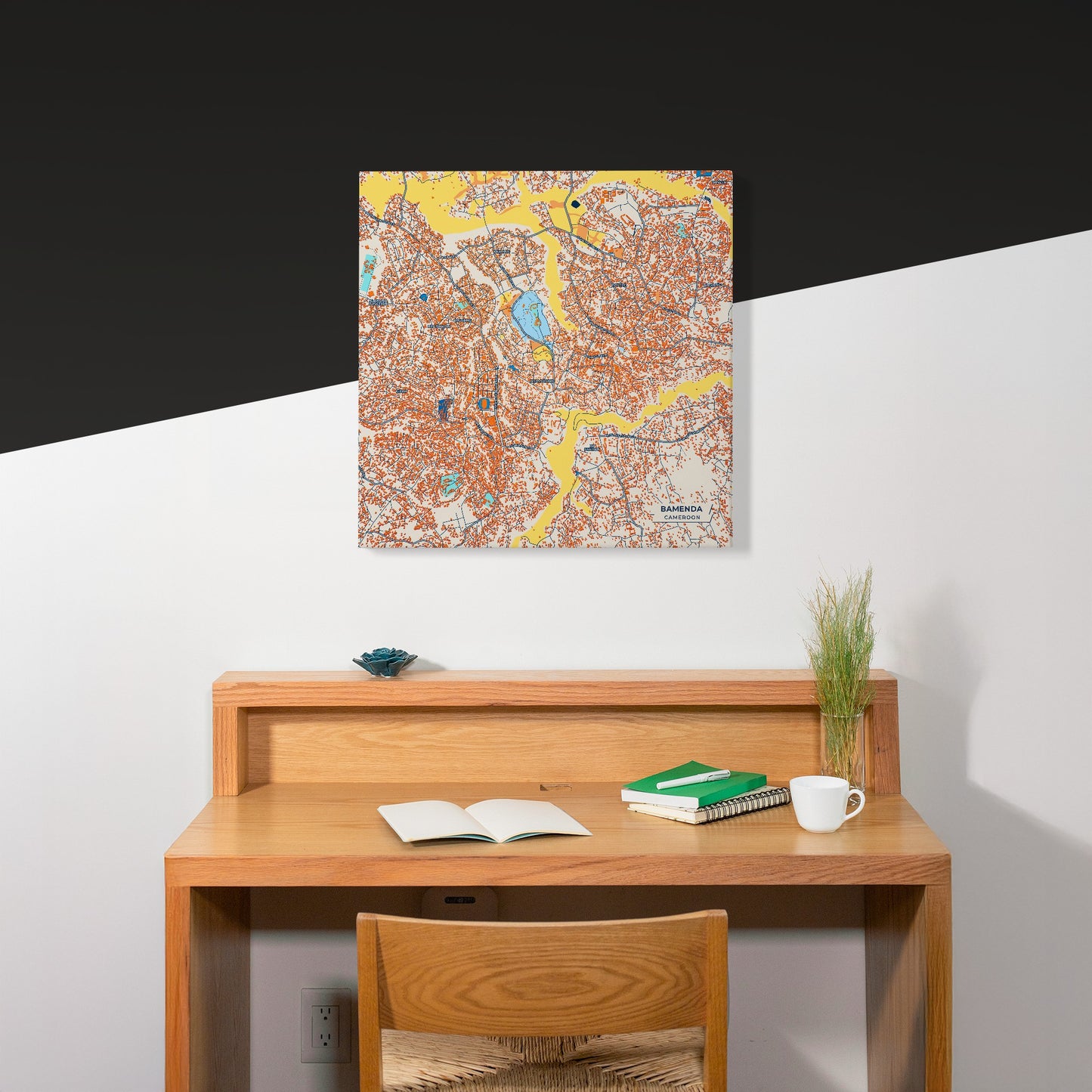 Bamenda Cameroon Colorful City Map Canvas Print Scene