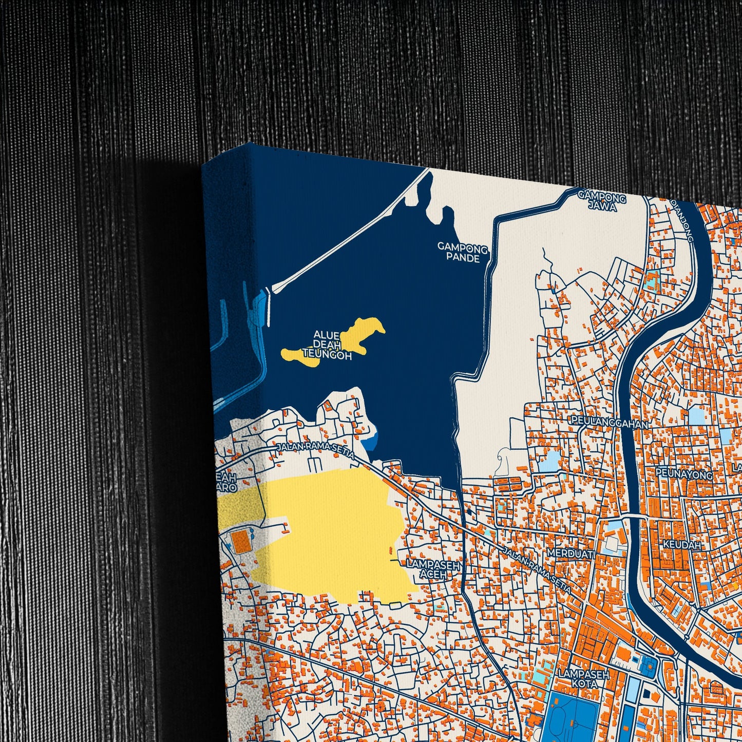 Banda Aceh Indonesia Colorful City Map Canvas Print Detail