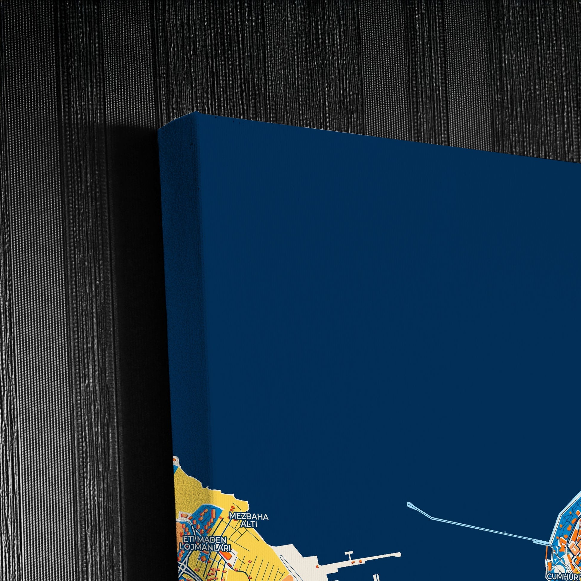 Bandirma Turkey Colorful City Map Canvas Print Detail