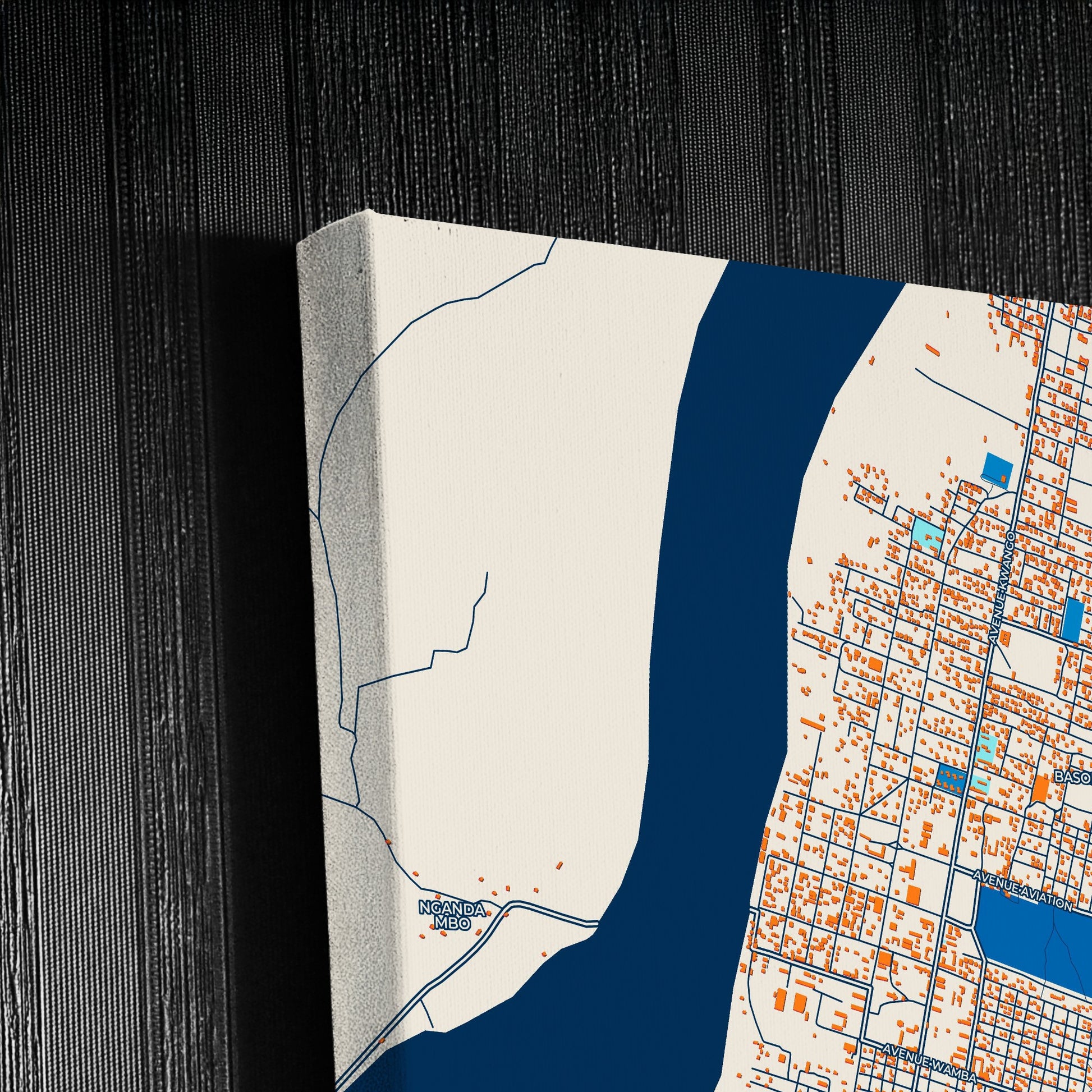 Bandundu Dr Congo Colorful City Map Canvas Print Detail