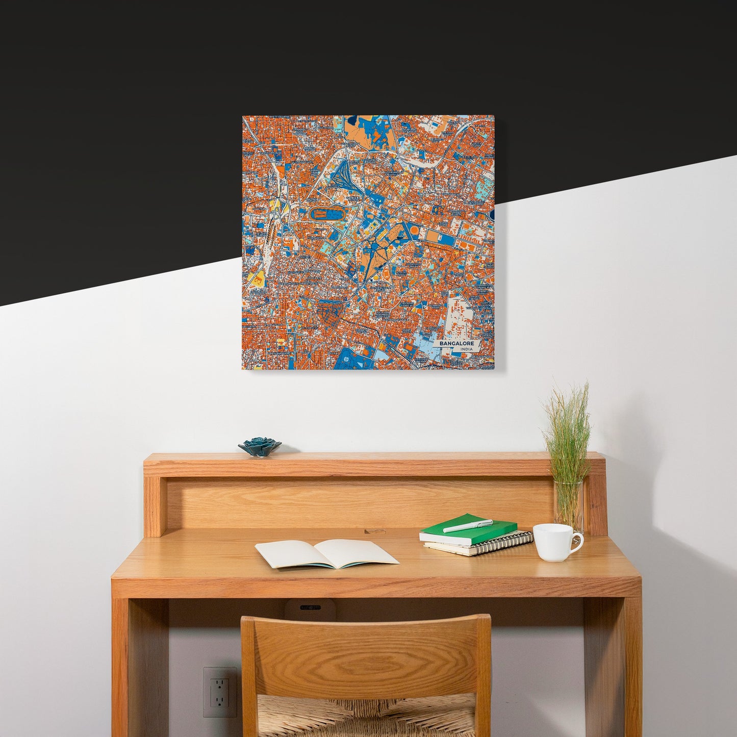 Bangalore India Colorful City Map Canvas Print Scene