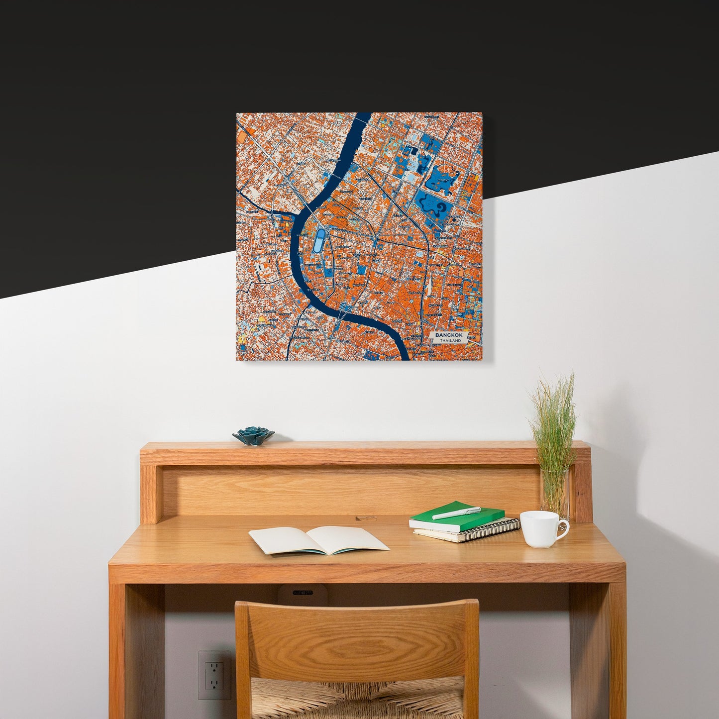 Bangkok Thailand Colorful City Map Canvas Print Scene