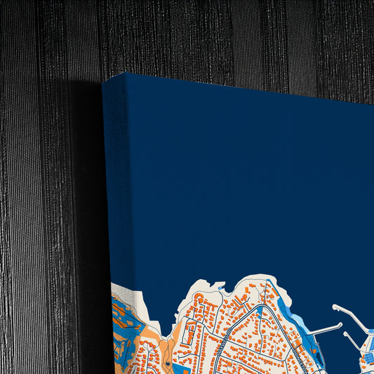 Bangor Northern Ireland Colorful City Map Canvas Print Detail