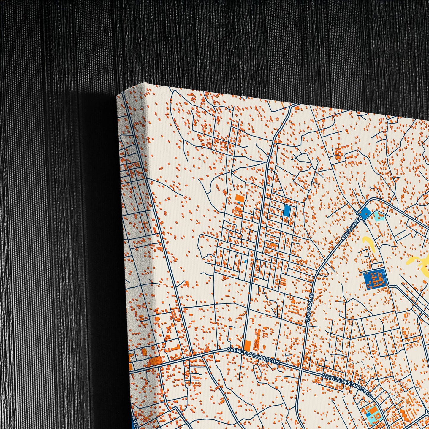 Bangui Central African Republic Colorful City Map Canvas Print Detail