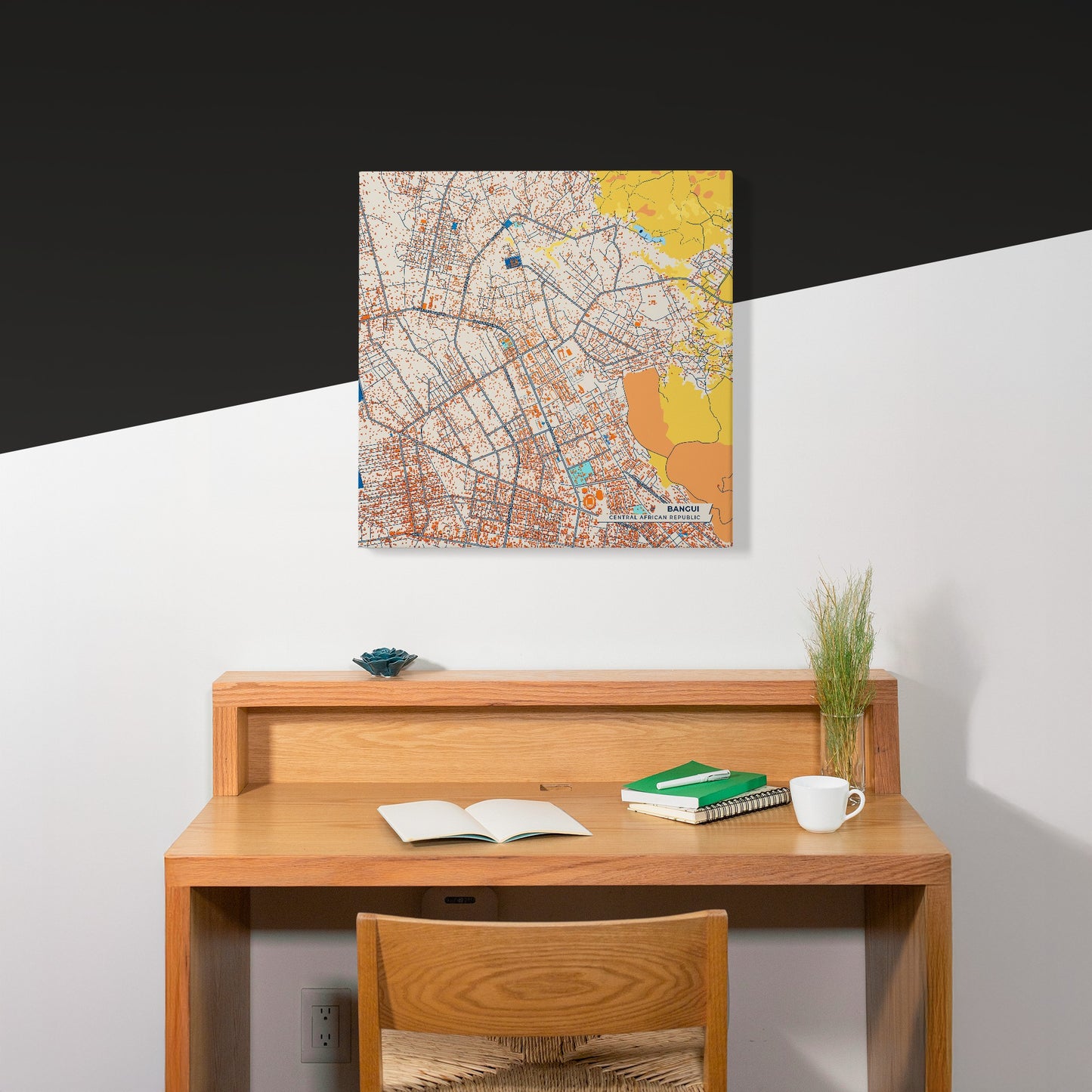 Bangui Central African Republic Colorful City Map Canvas Print Scene