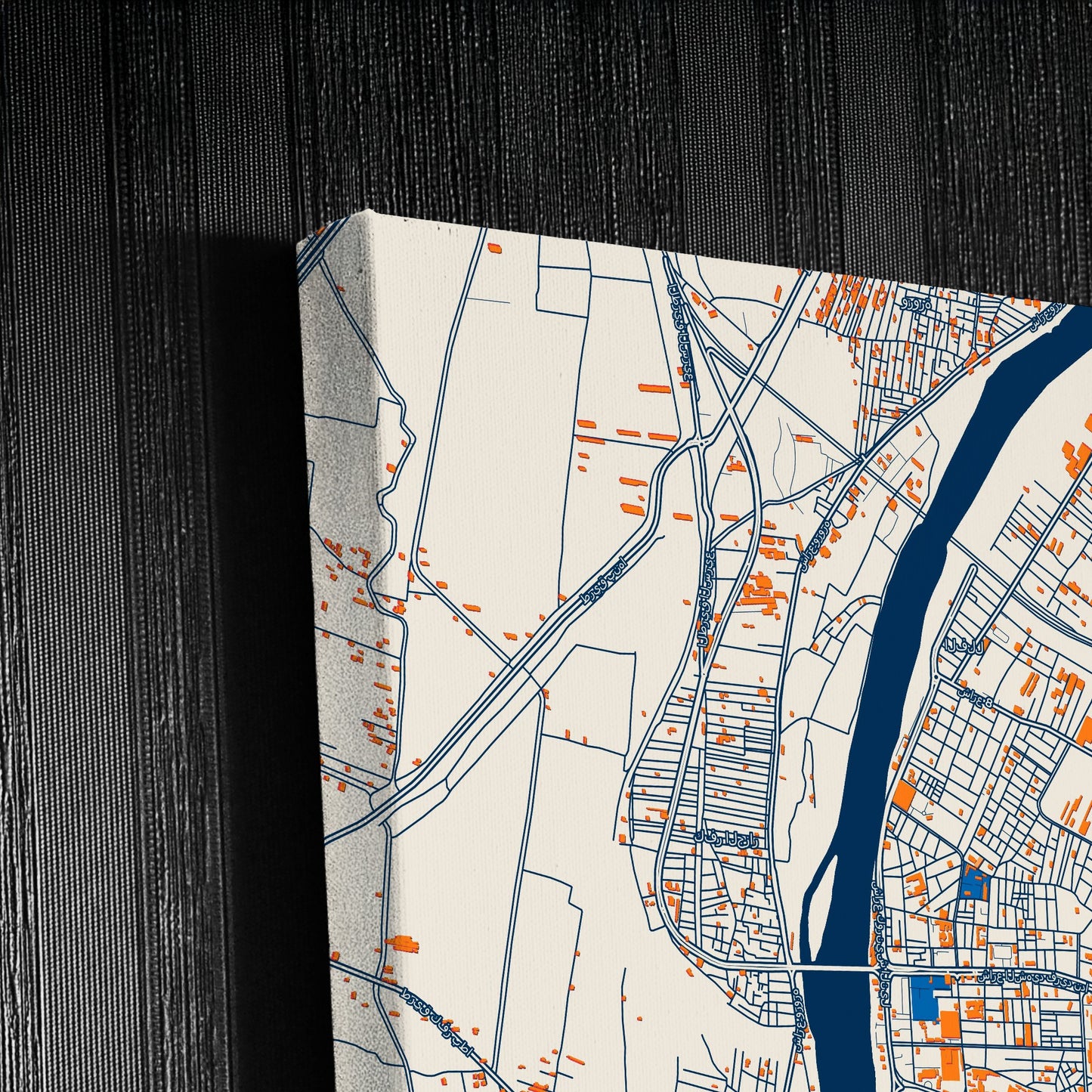 Banha Egypt Colorful City Map Canvas Print Detail