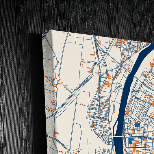 Banha Egypt Colorful City Map Canvas Print Detail