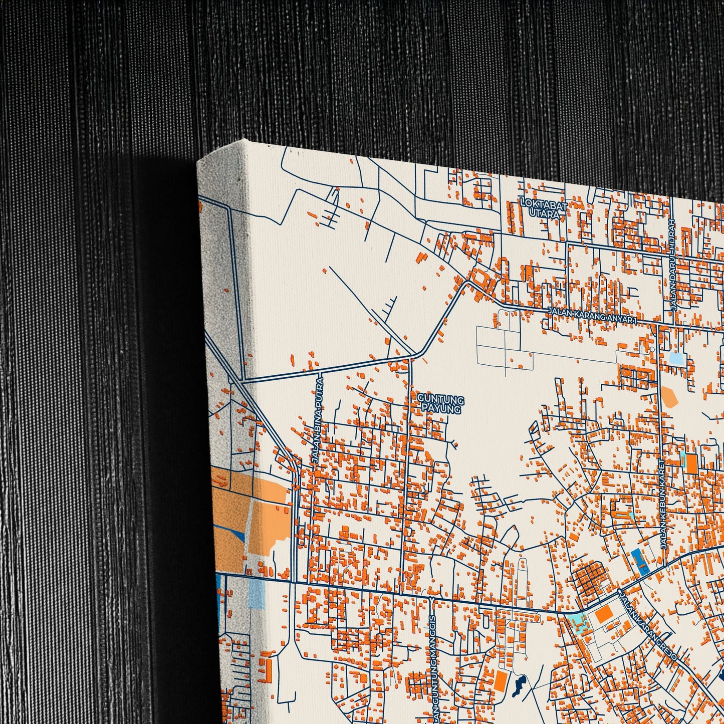 Banjarbaru Indonesia Colorful City Map Canvas Print Detail