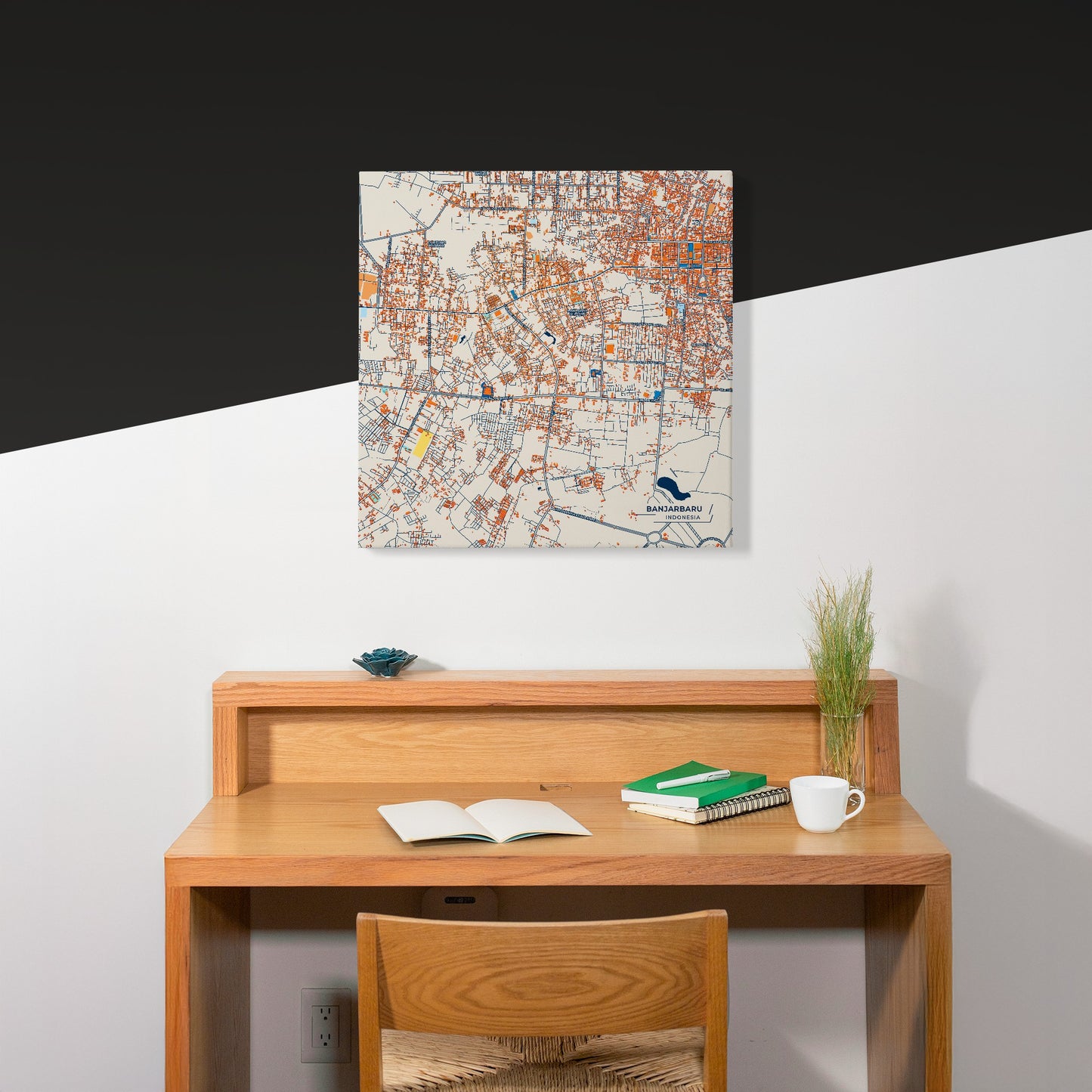 Banjarbaru Indonesia Colorful City Map Canvas Print Scene
