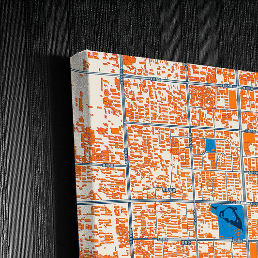 Baoding China Colorful City Map Canvas Print Detail