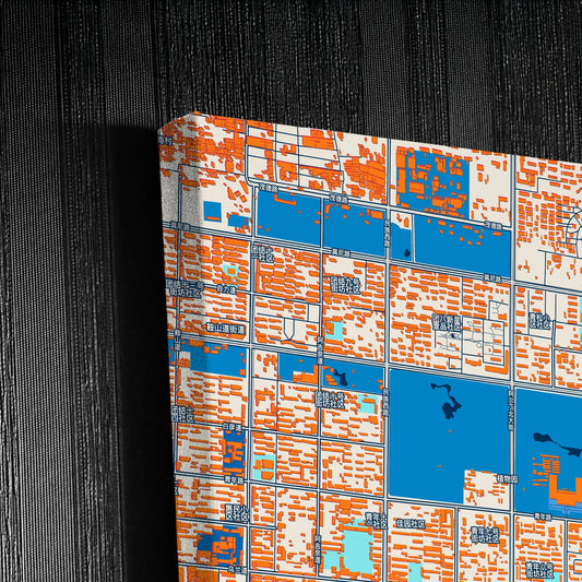 Baotou China Colorful City Map Canvas Print Detail