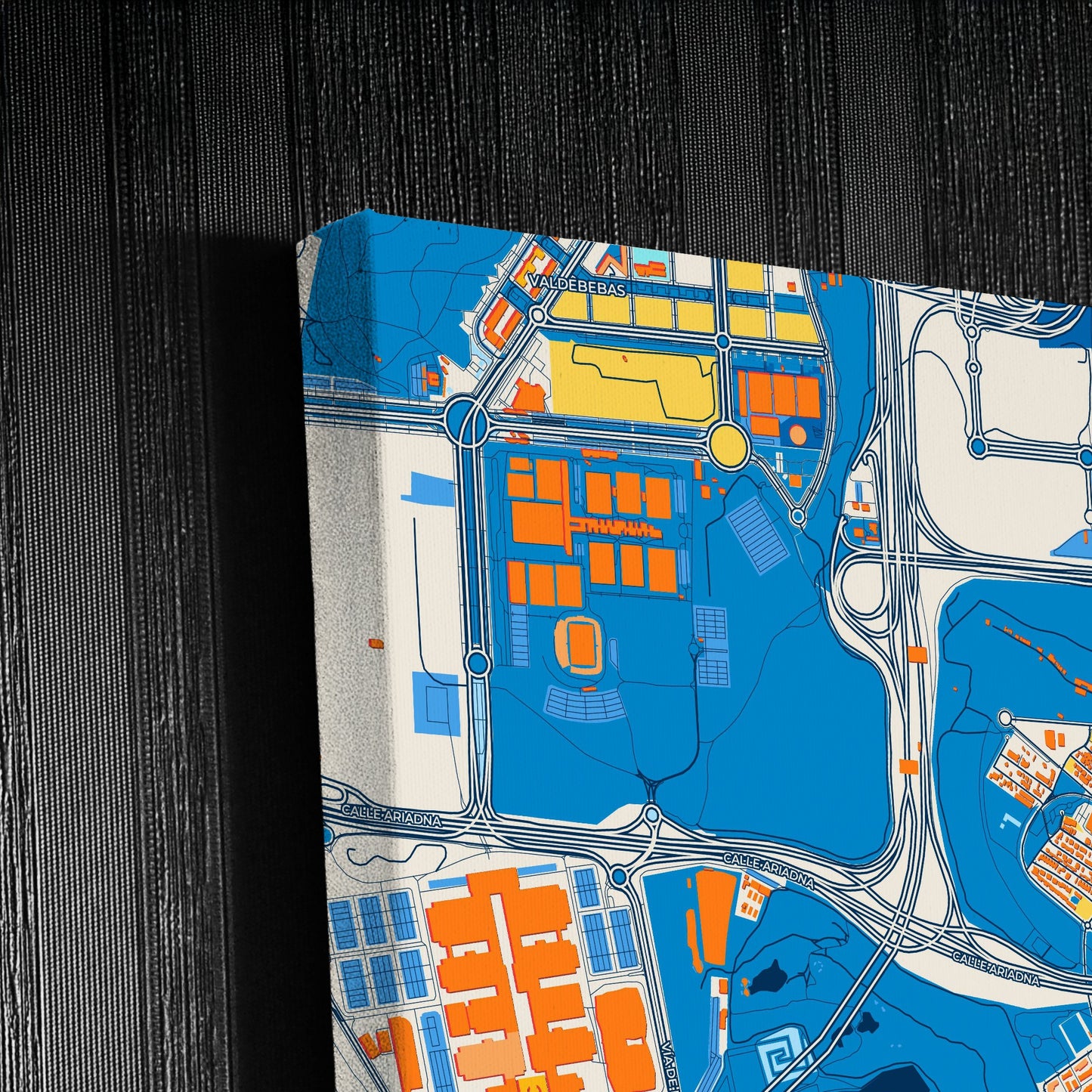 Barajas De Madrid Spain Colorful City Map Canvas Print Detail