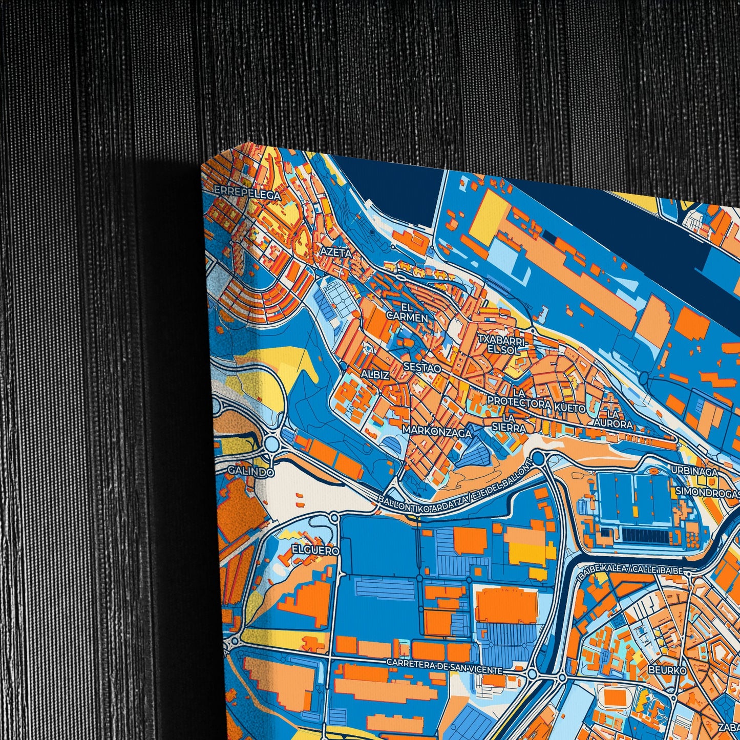 Barakaldo Spain Colorful City Map Canvas Print Detail