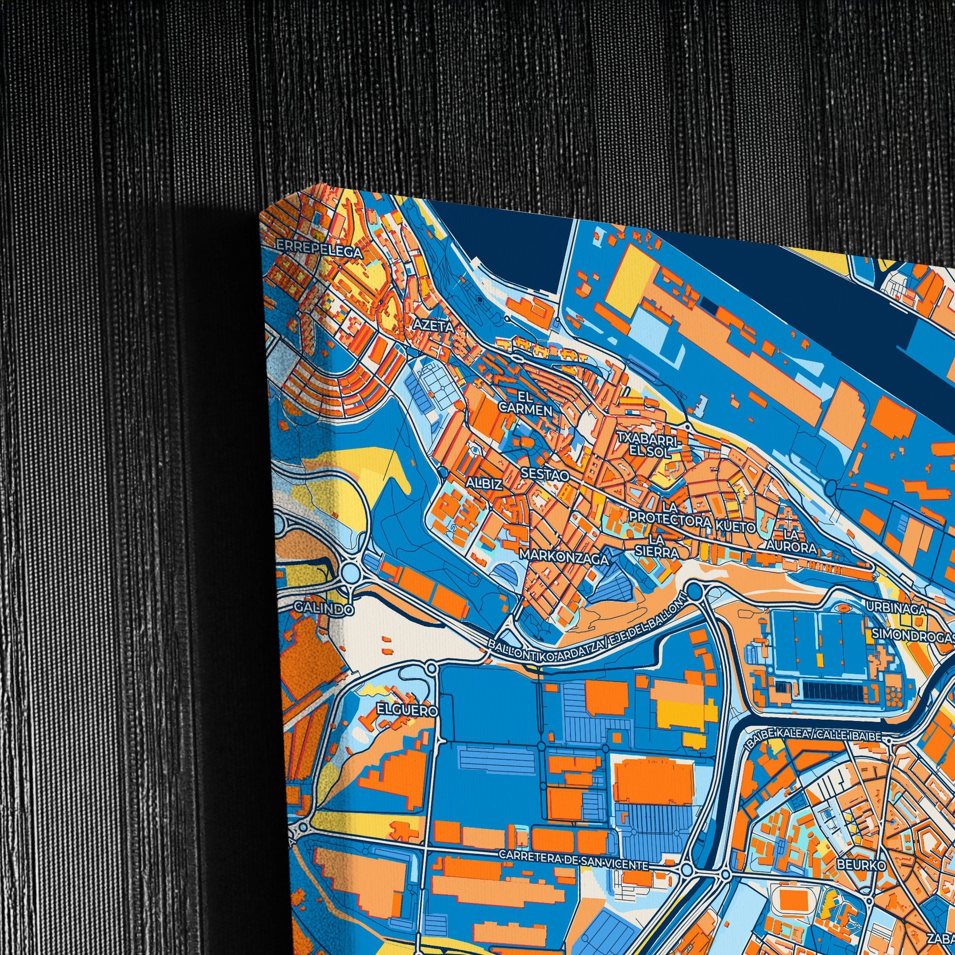 Barakaldo Spain Colorful City Map Canvas Print Detail
