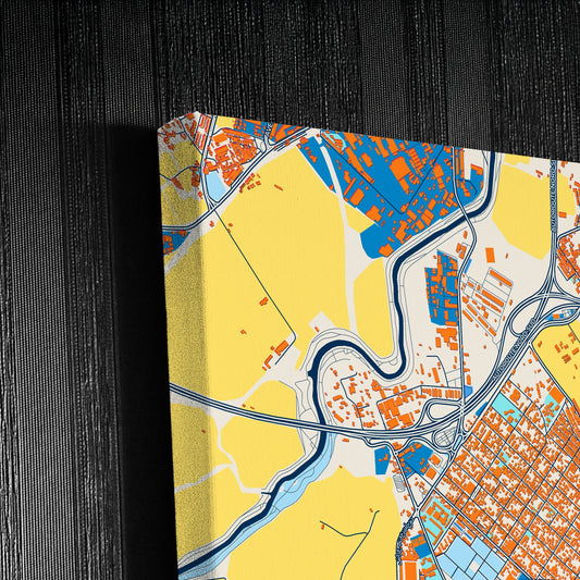 Baraki Algeria Colorful City Map Canvas Print Detail