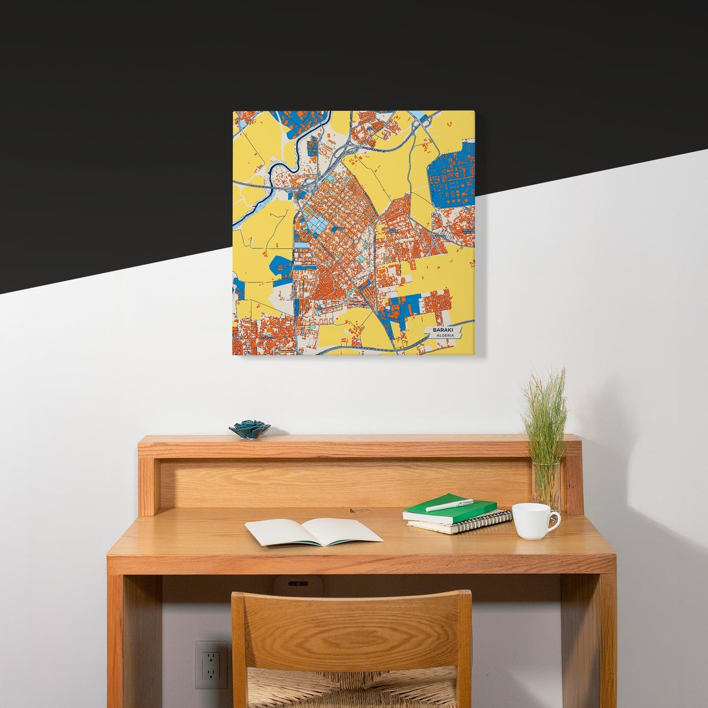 Baraki Algeria Colorful City Map Canvas Print Scene