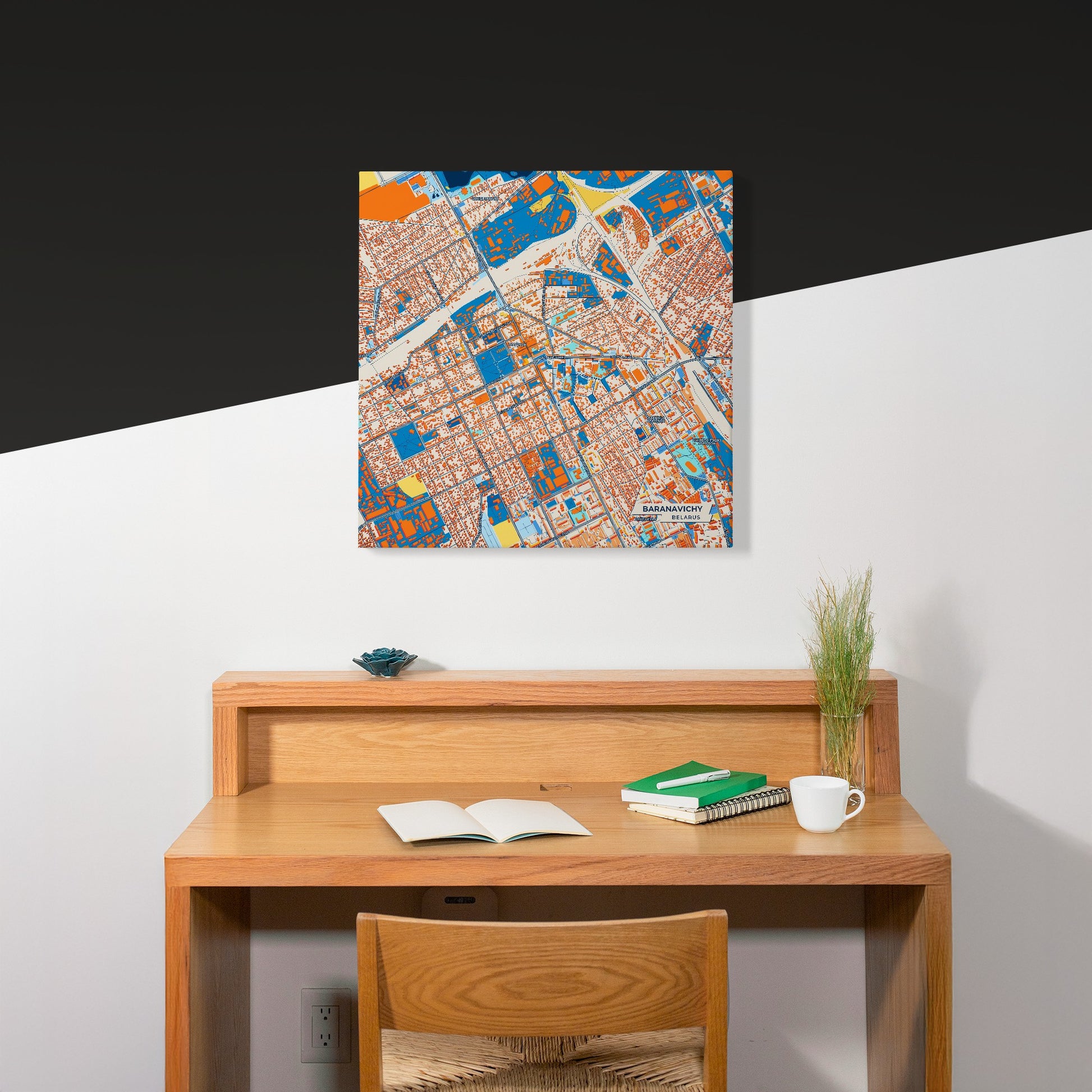 Баранавічы Belarus Colorful City Map Canvas Print Scene
