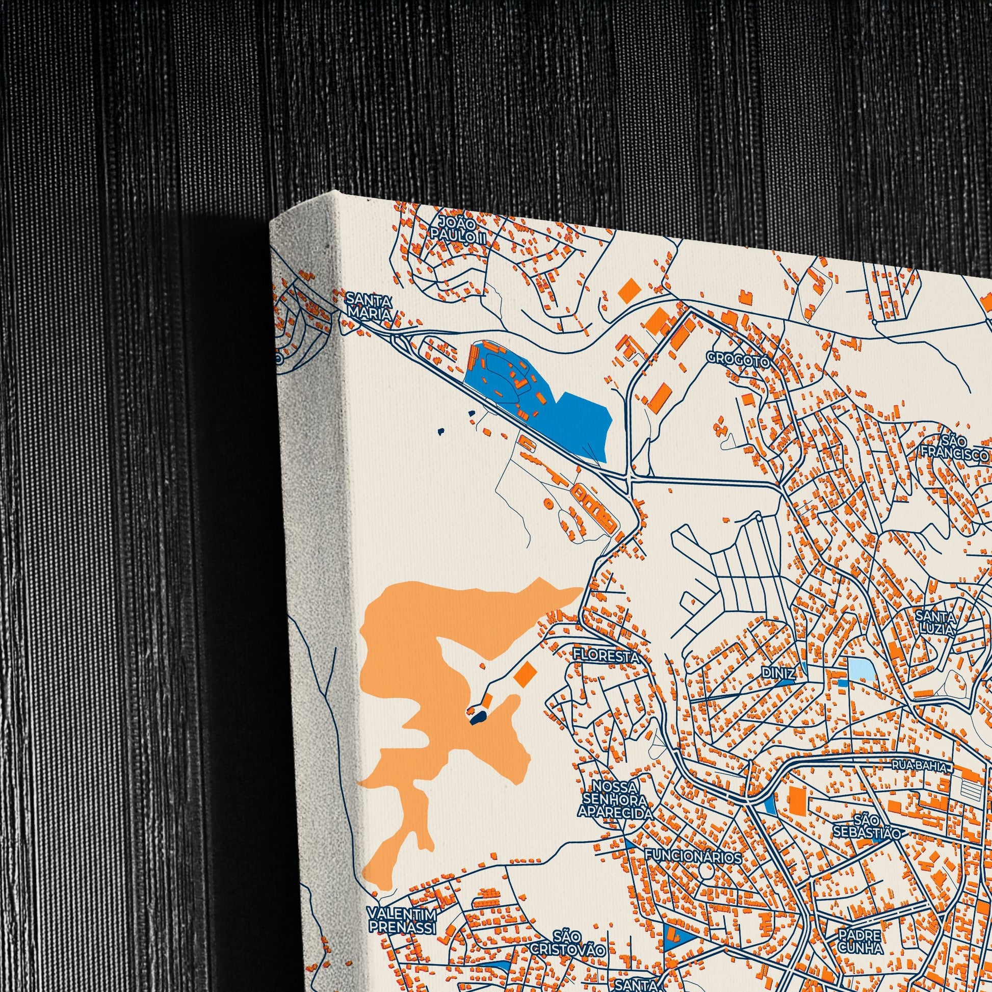 Barbacena Brazil Colorful City Map Canvas Print Detail
