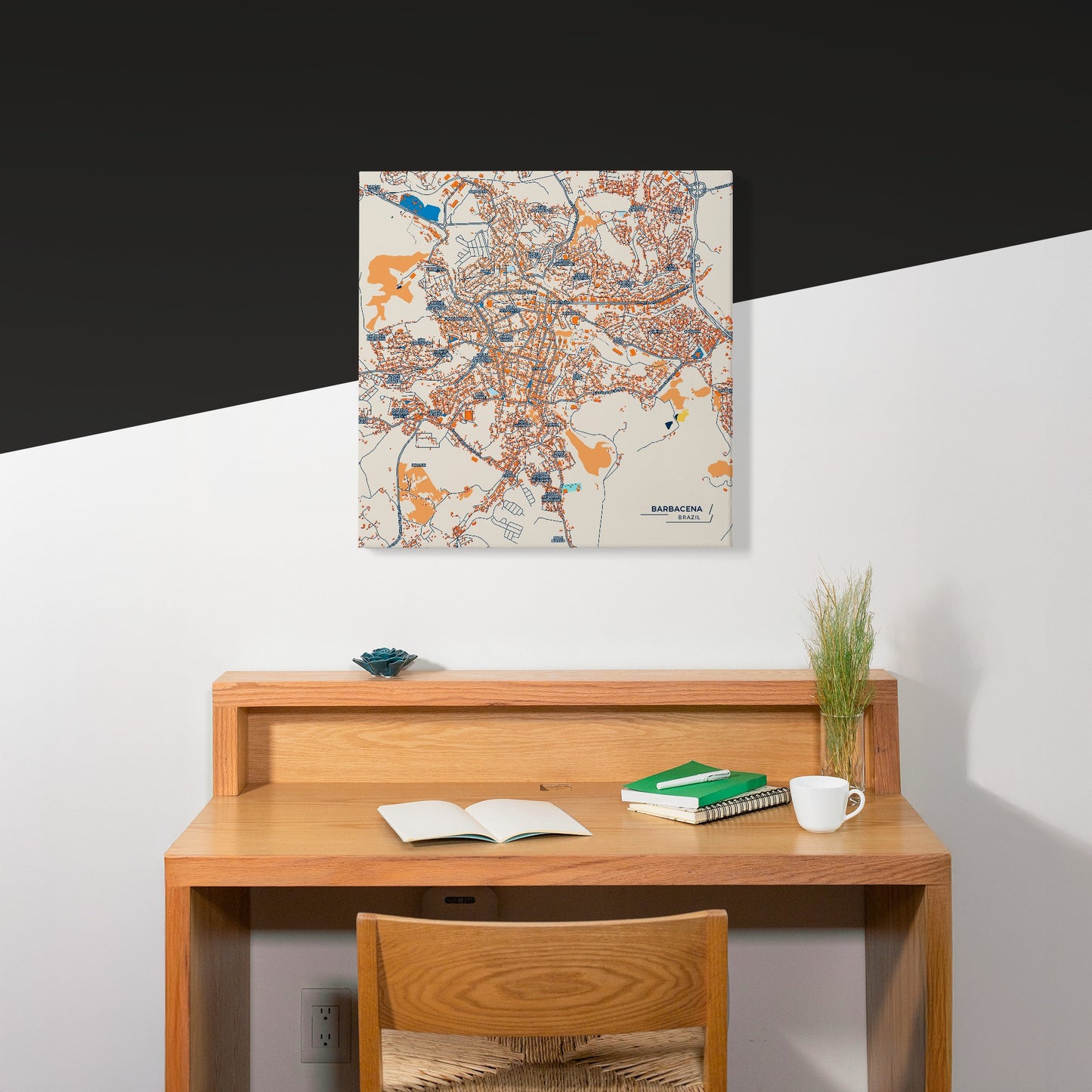 Barbacena Brazil Colorful City Map Canvas Print Scene