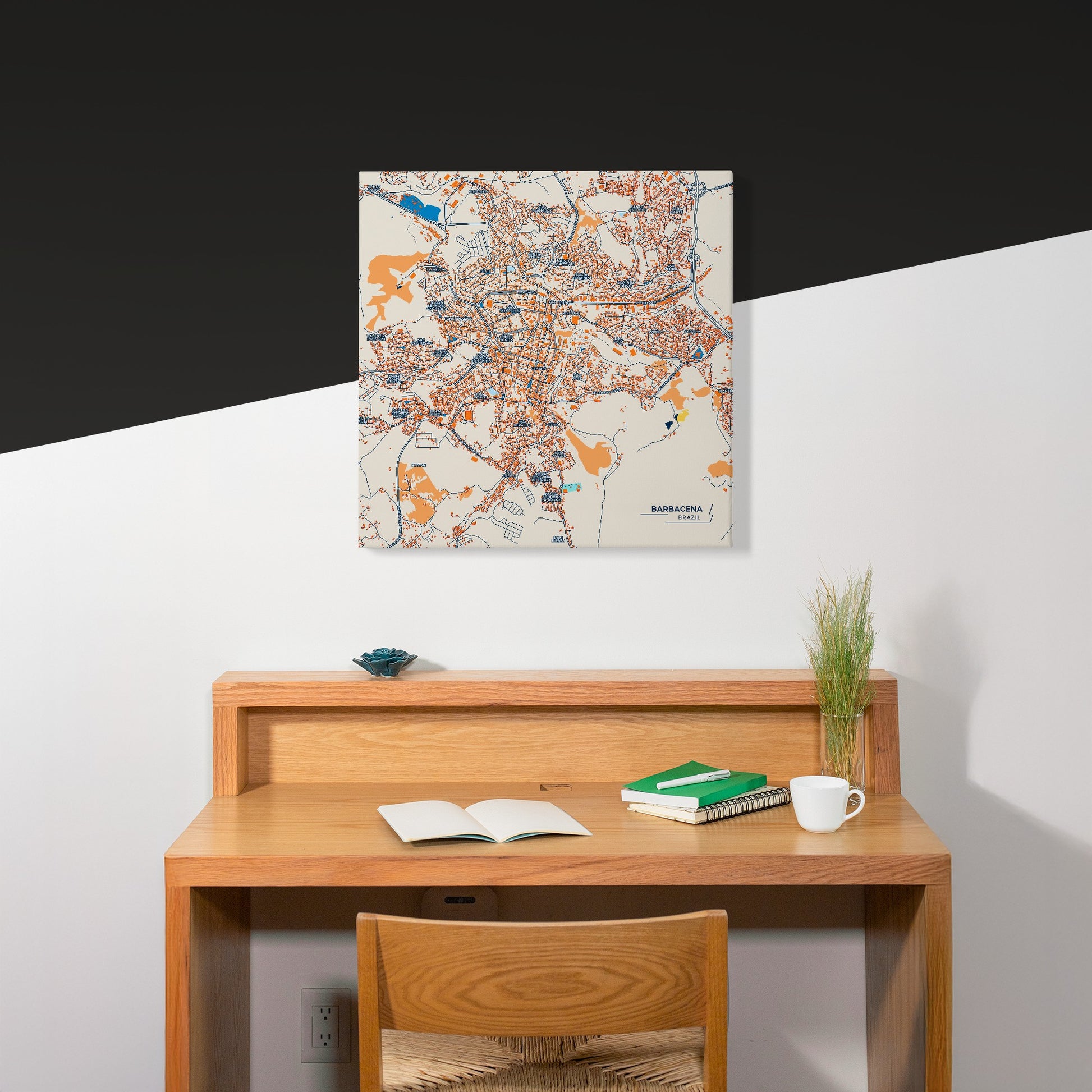 Barbacena Brazil Colorful City Map Canvas Print Scene