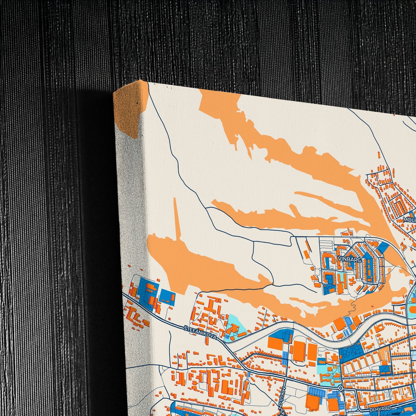 Bardejov Slovakia Colorful City Map Canvas Print Detail