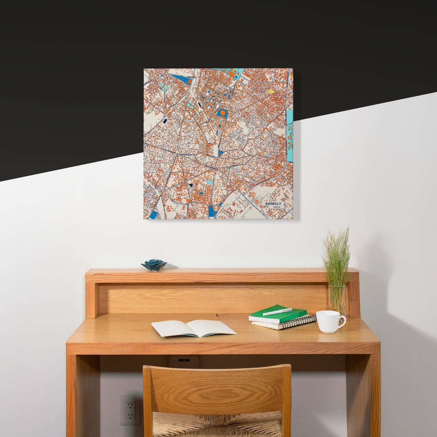 Bareilly India Colorful City Map Canvas Print Scene